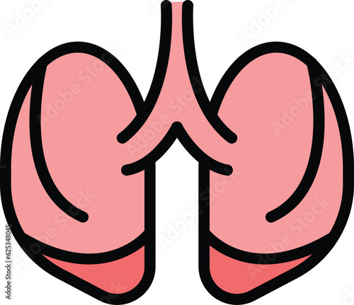 Medical xray icon outline vector. Hospital diagnosis. Health lungs color flat