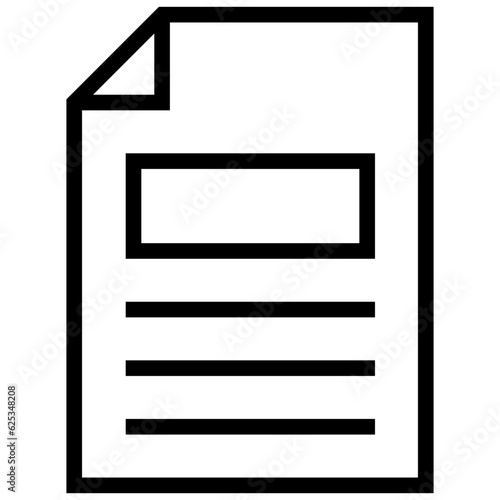 paper sheet icon. A single symbol with an outline style