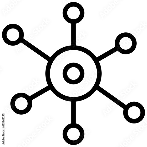 particle icon. A single symbol with an outline style