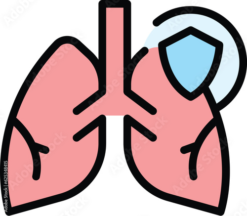 Lungs covid icon outline vector. Xray lung. Doctor health color flat