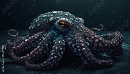Underwater octopus tentacle spirals in natural beauty and tranquility generated by AI © djvstock