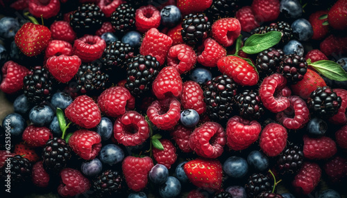 Fresh organic berry fruit dessert  a healthy summer gourmet snack generated by AI