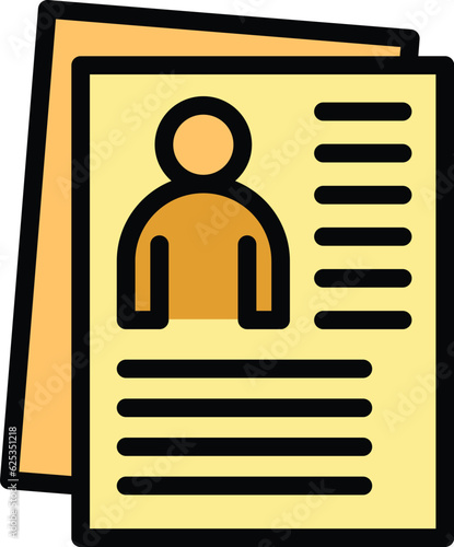 Patient archive icon outline vector. Medical record. Health history color flat