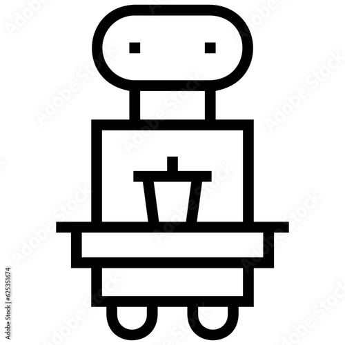robot icon. A single symbol with an outline style