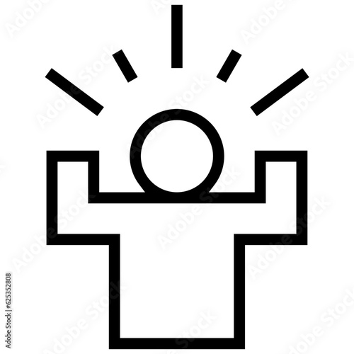 selfconfident icon. A single symbol with an outline style photo
