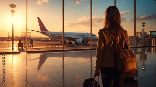 young woman at the airport ...