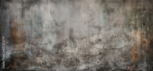 Grunge grey wall may used as background. Generative AI © LeitnerR
