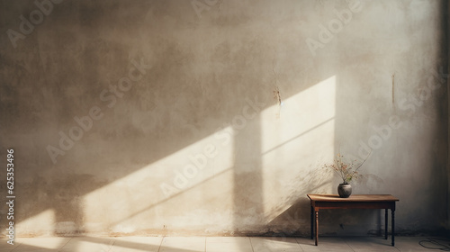 Blurred natural light and shadow overlay on a textured wall © PixelGuru