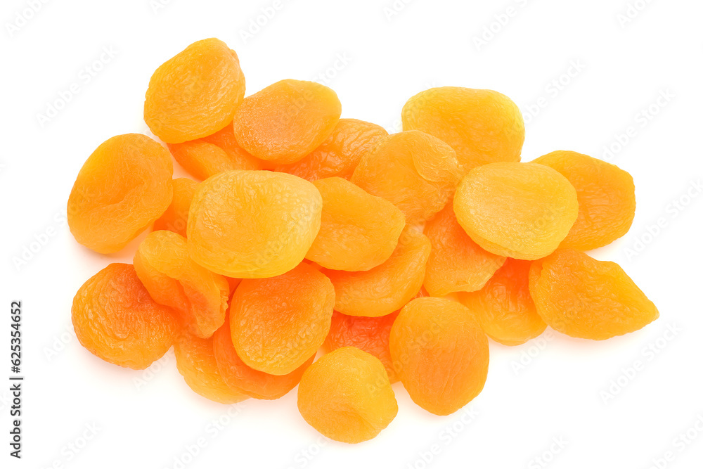 Heap of tasty dried apricots on white background Heap of tasty dried apricots on white background