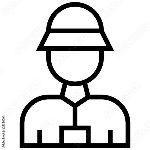 tour guide icon. A single symbol with an outline style photo