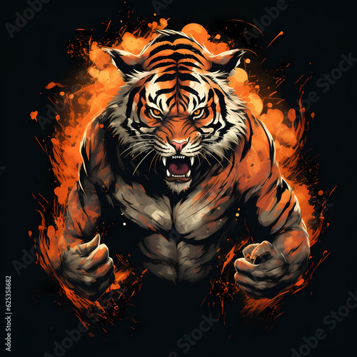 Tiger with Strong Muscle © funway5400