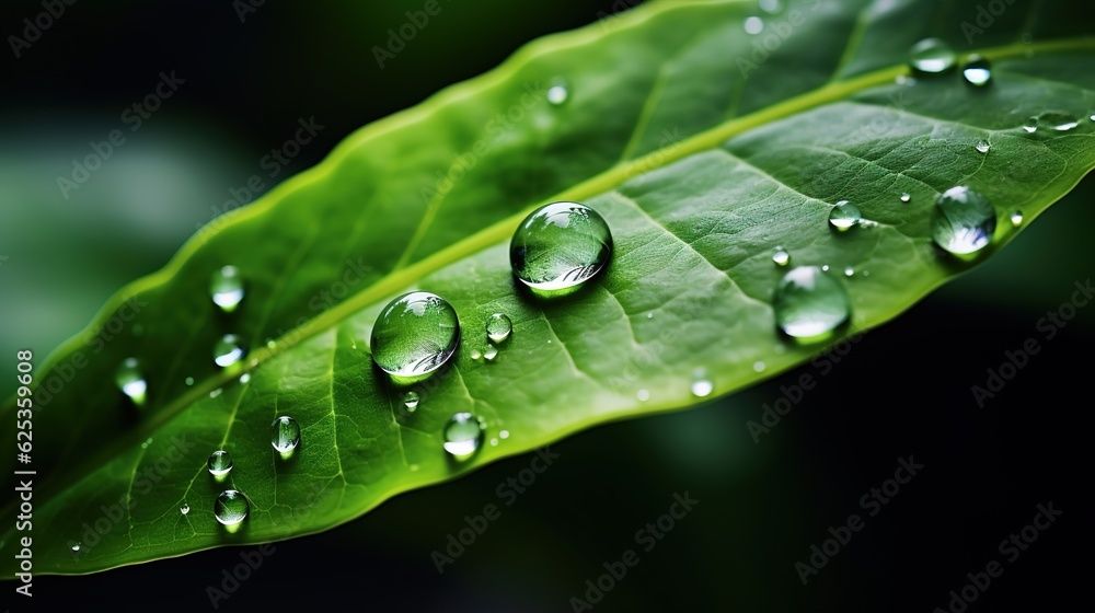 water droplet on a leaf, with generative ai water droplet on a leaf, with generative ai