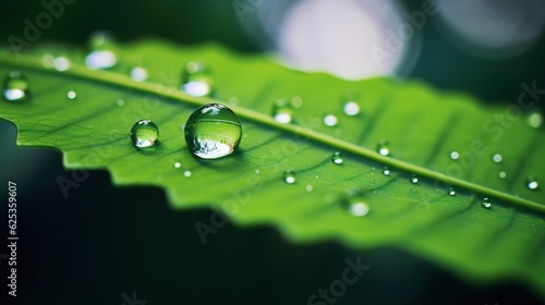water droplet on a leaf, with generative ai