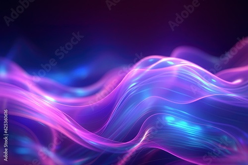 abstract futuristic background with pink blue glowing neon moving high speed wave lines and bokeh lights. Data transfer concept Fantastic wallpaper © ChickyKai