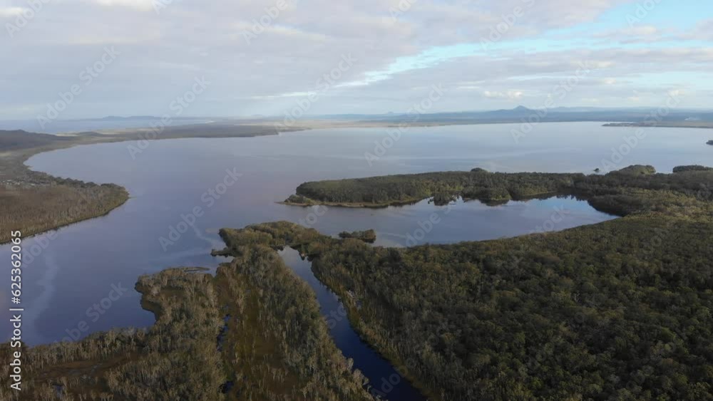 custom made wallpaper toronto digitalaerial panorama of unique noosa everglades, noosa river and lake cootharaba in south east queensland; unique australian wetlands similar to florida everglades in united states