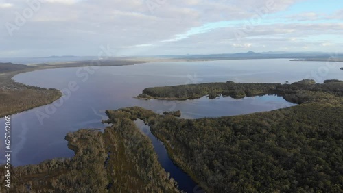 Wallpaper Mural aerial panorama of unique noosa everglades, noosa river and lake cootharaba in south east queensland; unique australian wetlands similar to florida everglades in united states Torontodigital.ca