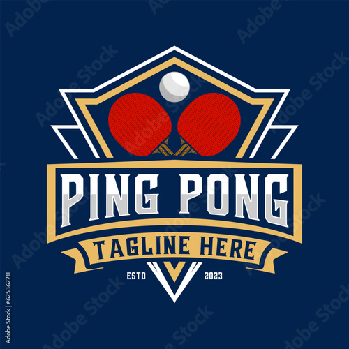 table tennis logo design. ping pong ball as icon, perfect for table tennis sport team
