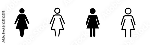 Female icon set illustration. woman sign and symbol