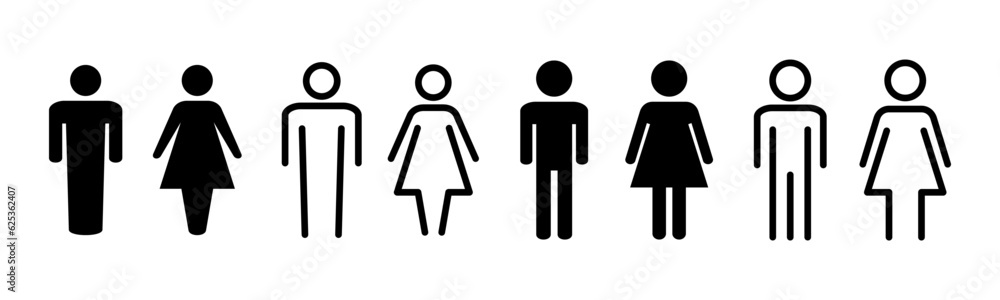 Man and woman icon set illustration. male and female sign and symbol. Girls and boys Man and woman icon set illustration. male and female sign and symbol. Girls and boys