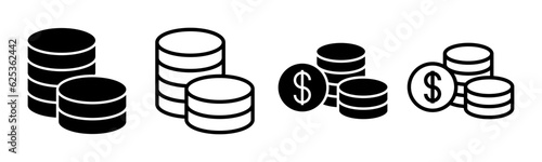 Money icon set illustration. Money sign and symbol