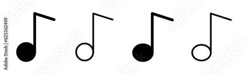 Music icon set illustration. note music sign and symbol