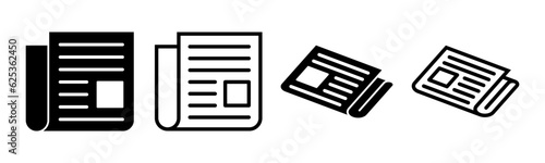 Newspaper icon set illustration. news paper sign and symbolign
