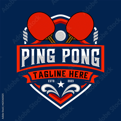 table tennis logo design. ping pong ball as icon, perfect for table tennis sport team
