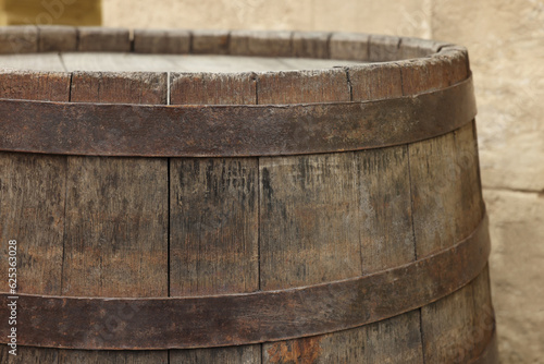 Wallpaper Mural Traditional wooden barrel outdoors, closeup. Wine making Torontodigital.ca