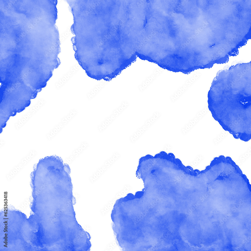Blue Abstract Watercolor Shapes Blue Abstract Watercolor Shapes