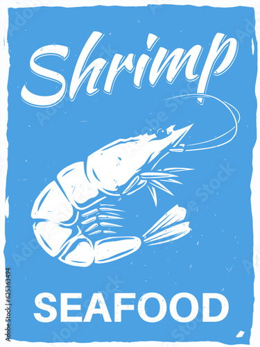 shrimp seafood poster design for print