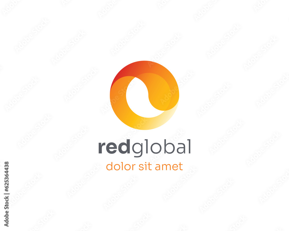Creative colorful red global logo Creative colorful red global logo
