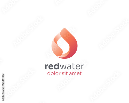 Creative red water drop logo gradient