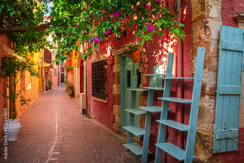 narrow street in the old town of Chania