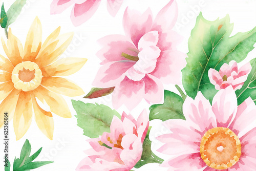 Beautiful elegant watercolor floral illustration