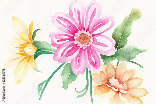 Beautiful elegant watercolor floral illustration