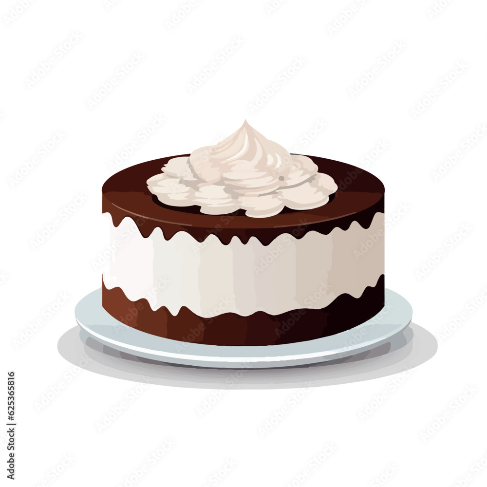 A delicious chocolate cake with fluffy whipped cream on top
