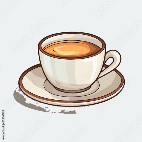 A steaming cup of coffee on a saucer