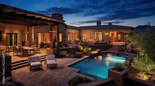 Tuscan style villa in the serene and upscale community of Scottsdale, Arizona, complete with a private courtyard and a spa © Damian Sobczyk