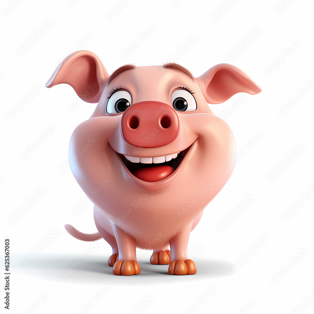 Pig with Smile isolated white Pig with Smile isolated white