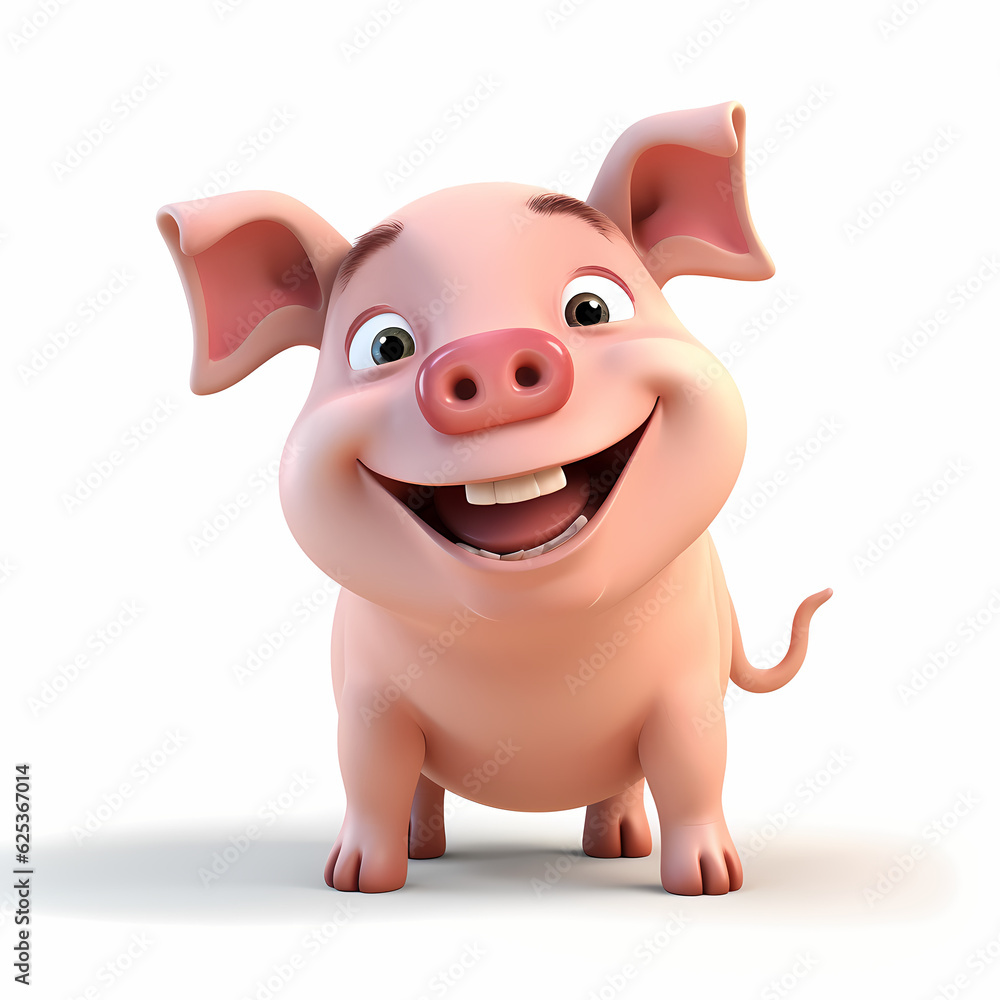 Pig with Smile isolated white Pig with Smile isolated white