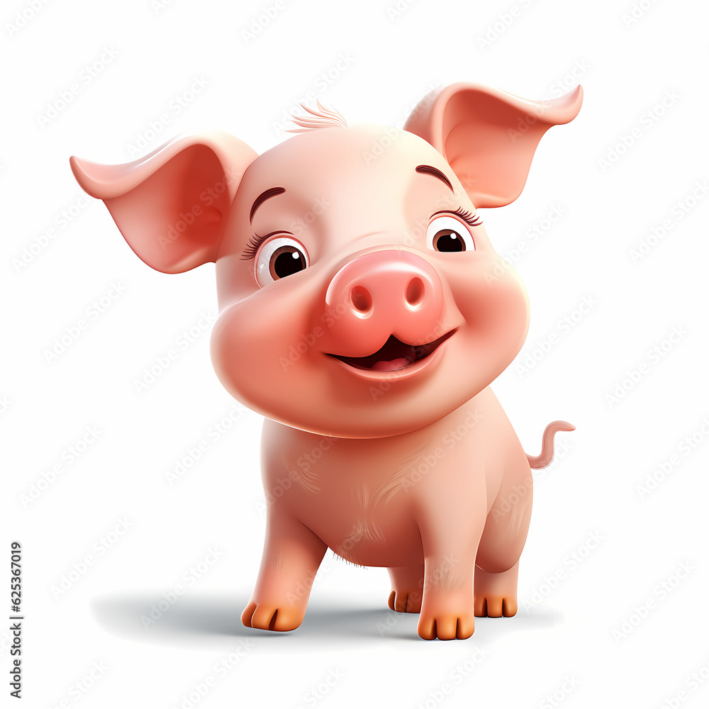 Pig with Smile isolated white Pig with Smile isolated white