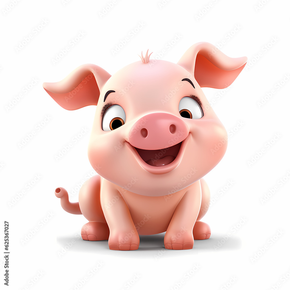 Pig with Smile isolated white Pig with Smile isolated white