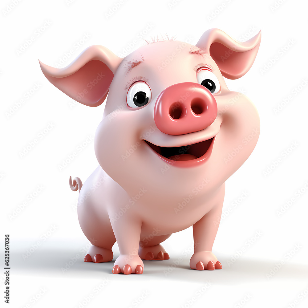 Pig with Smile isolated white Pig with Smile isolated white