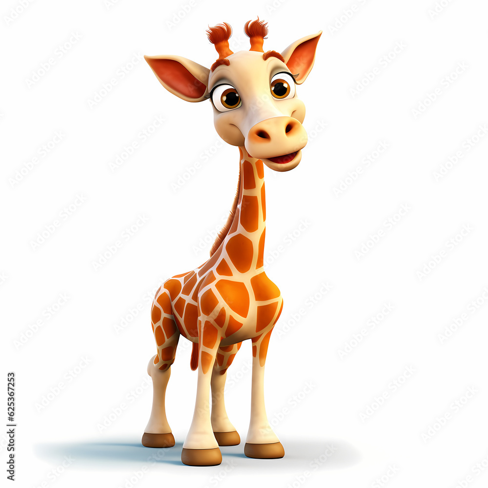 Obraz premium Giraffe on White