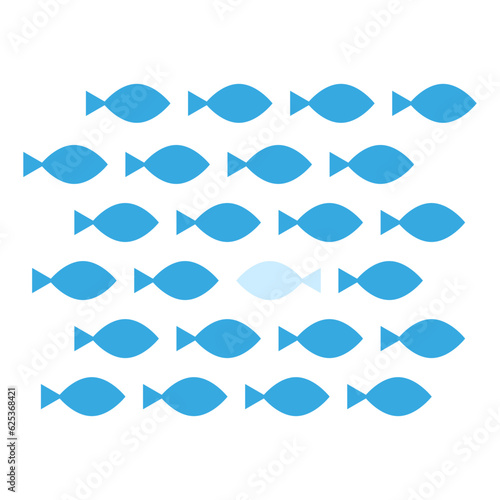 Group of fresh fish. Vector illustration. EPS 10.