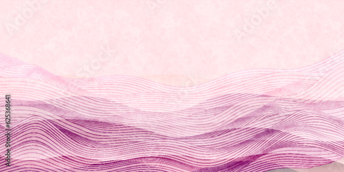 和柄　波　ピンク　背景	