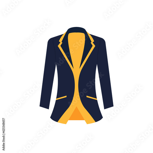 Blazer vector illustration, black and yellow color isolated on white background