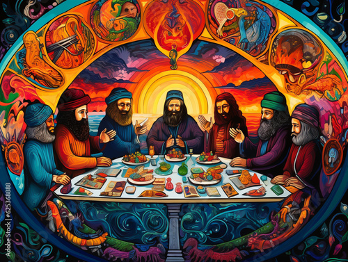 A Vibrant Illustration Depicting the U'netanneh Tokef Prayer, Portraying the Majesty and Sanctity of Rosh Hashanah | Generative AI