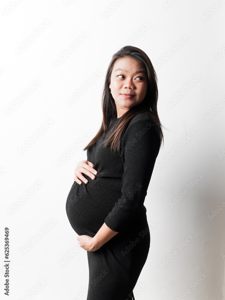 Asian woman portrait photo of pregnancy, Happy Smile maternity shoot Asian woman portrait photo of pregnancy, Happy Smile maternity shoot