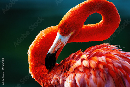 close up of a flamingo